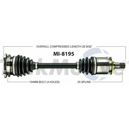 Surtrack Axle Cv Axle Shaft, Mi-8195 MI-8195